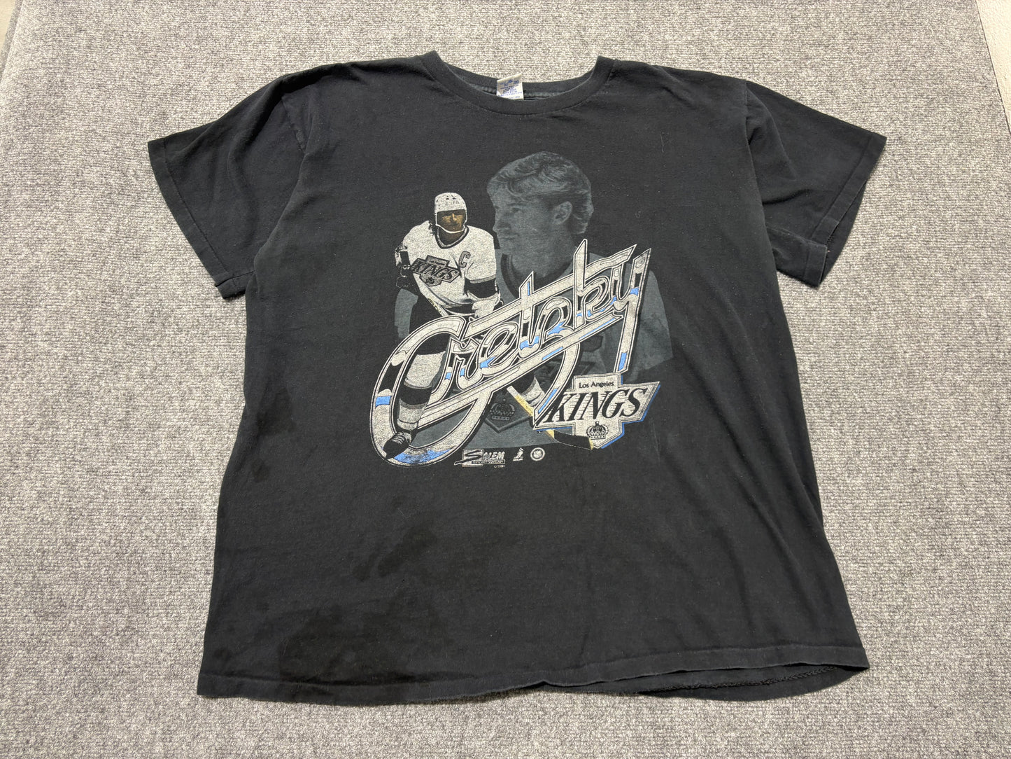 1991 Salem LA Kings Wayne Gretzky Tee - Black Size XL