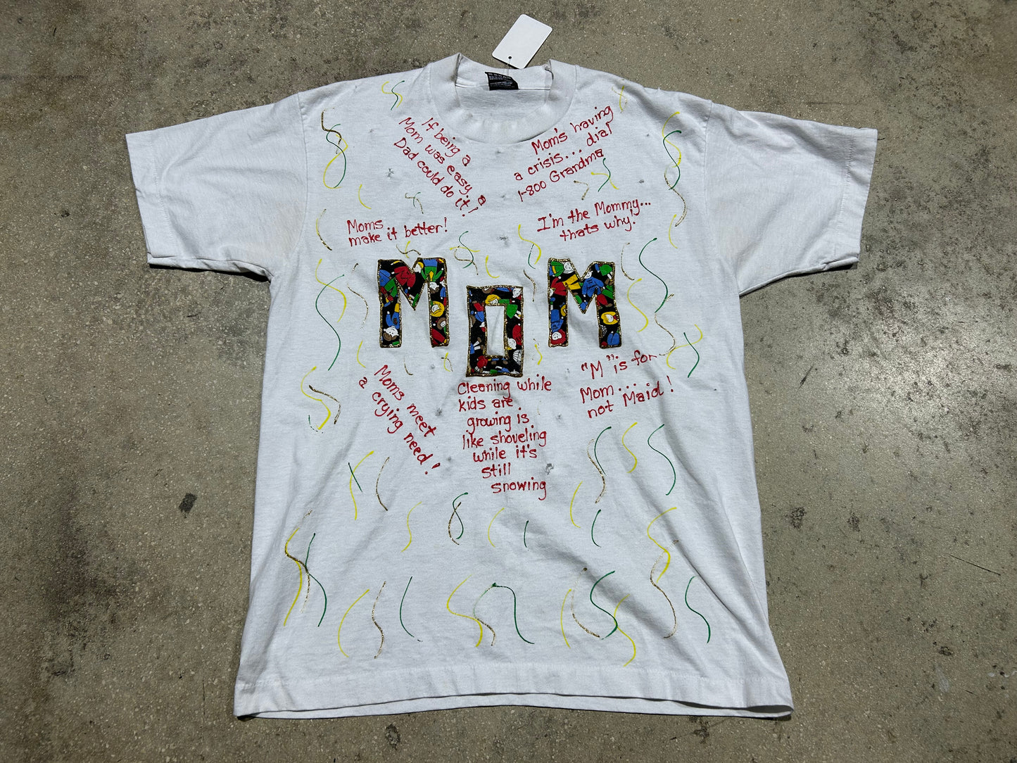Custom Mom Tee - White/Multi Size Large (con)