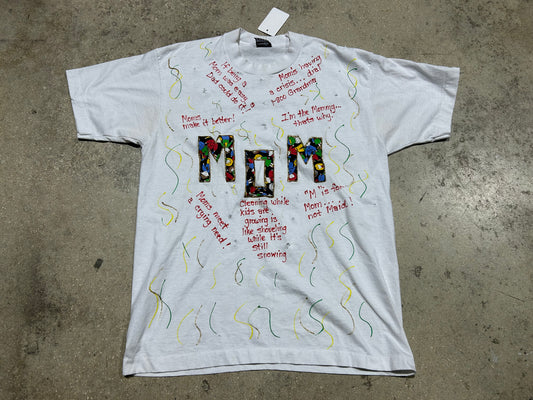 Custom Mom Tee - White/Multi Size Large (con)