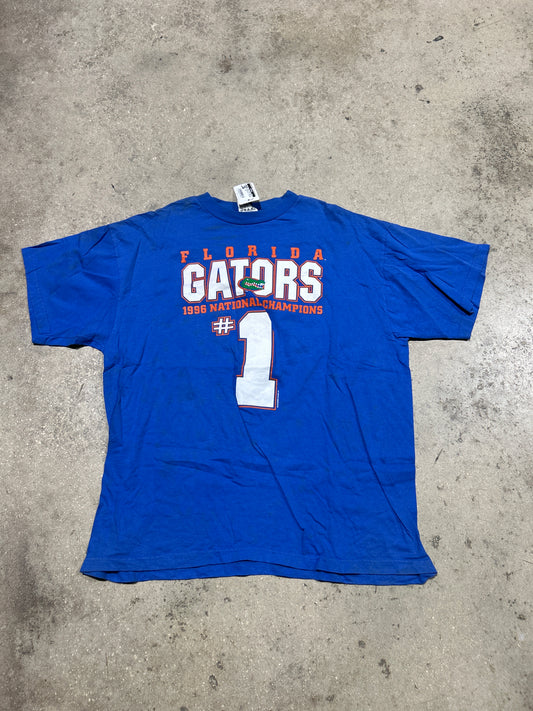 1996 UF Gators National Champs Tee - Blue Size XXL