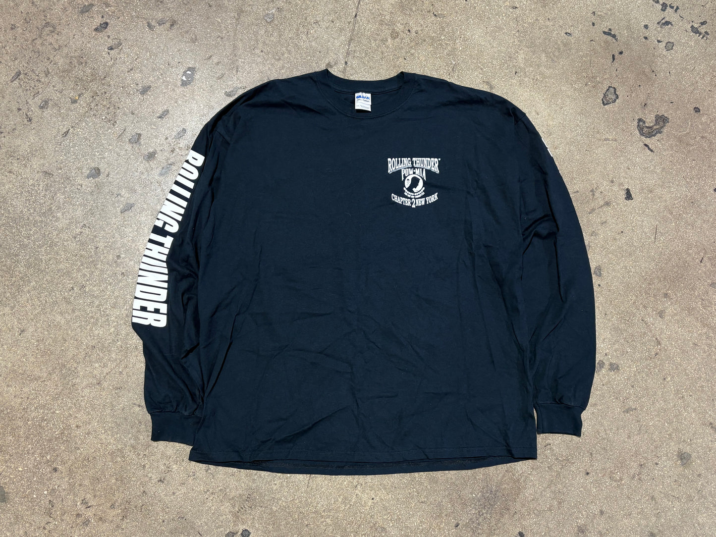Rolling Thunder POW MIA Longe Sleeve Tee - Black Size XXL