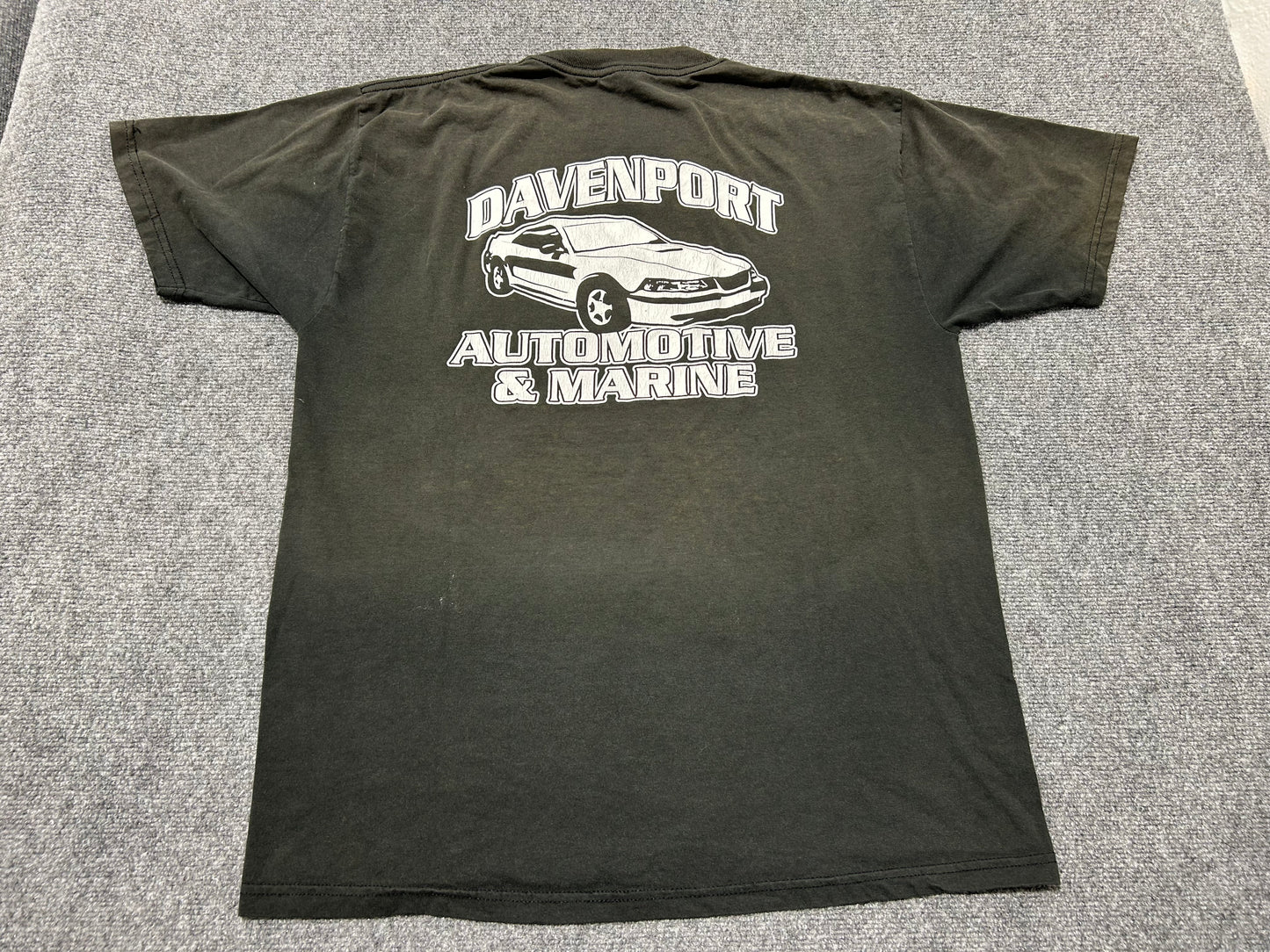 Faded Davenport Automotive & Marine Tee - Black size XL
