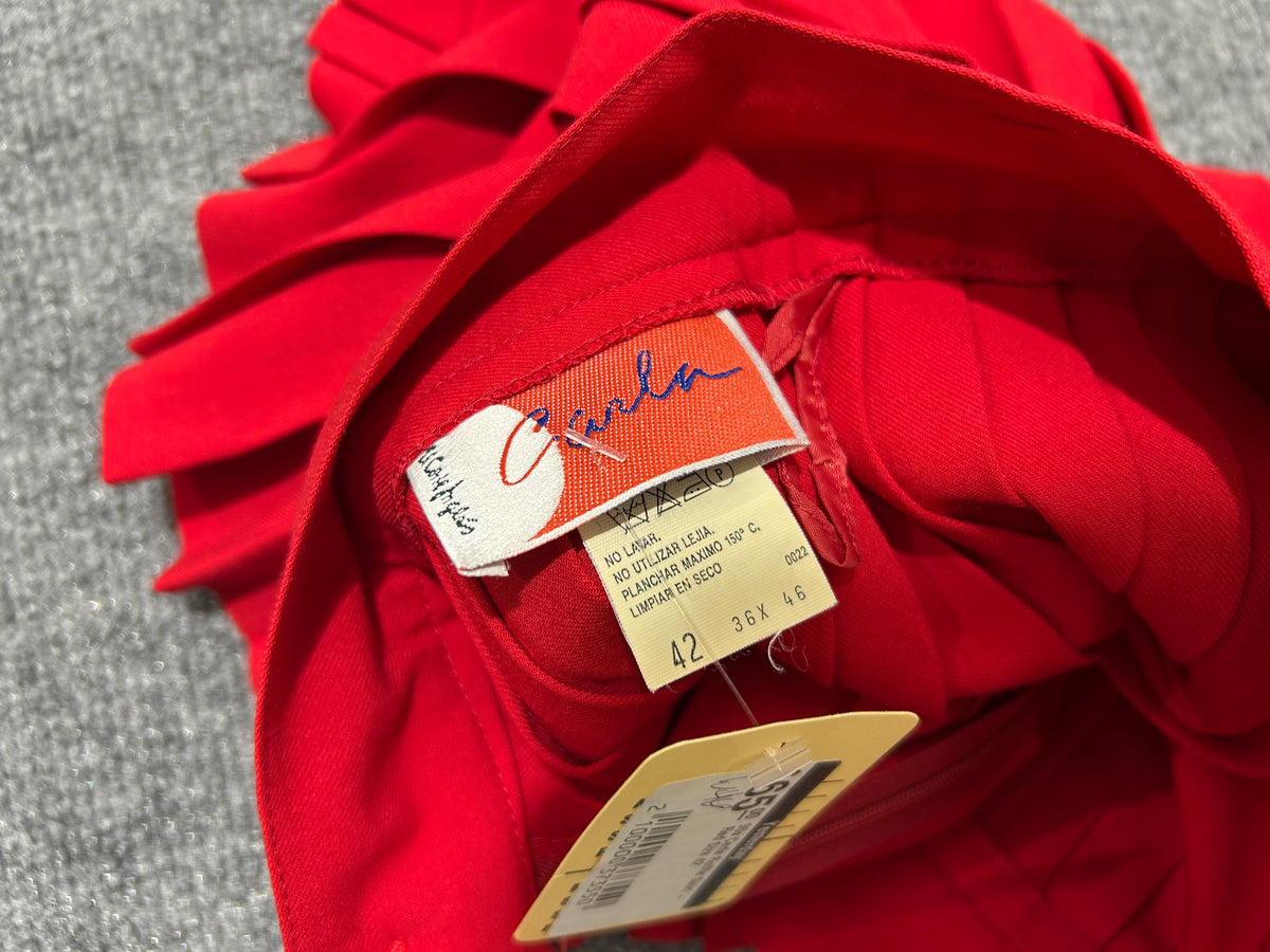 90s Carla Ruffle Skirt - Red Size 42