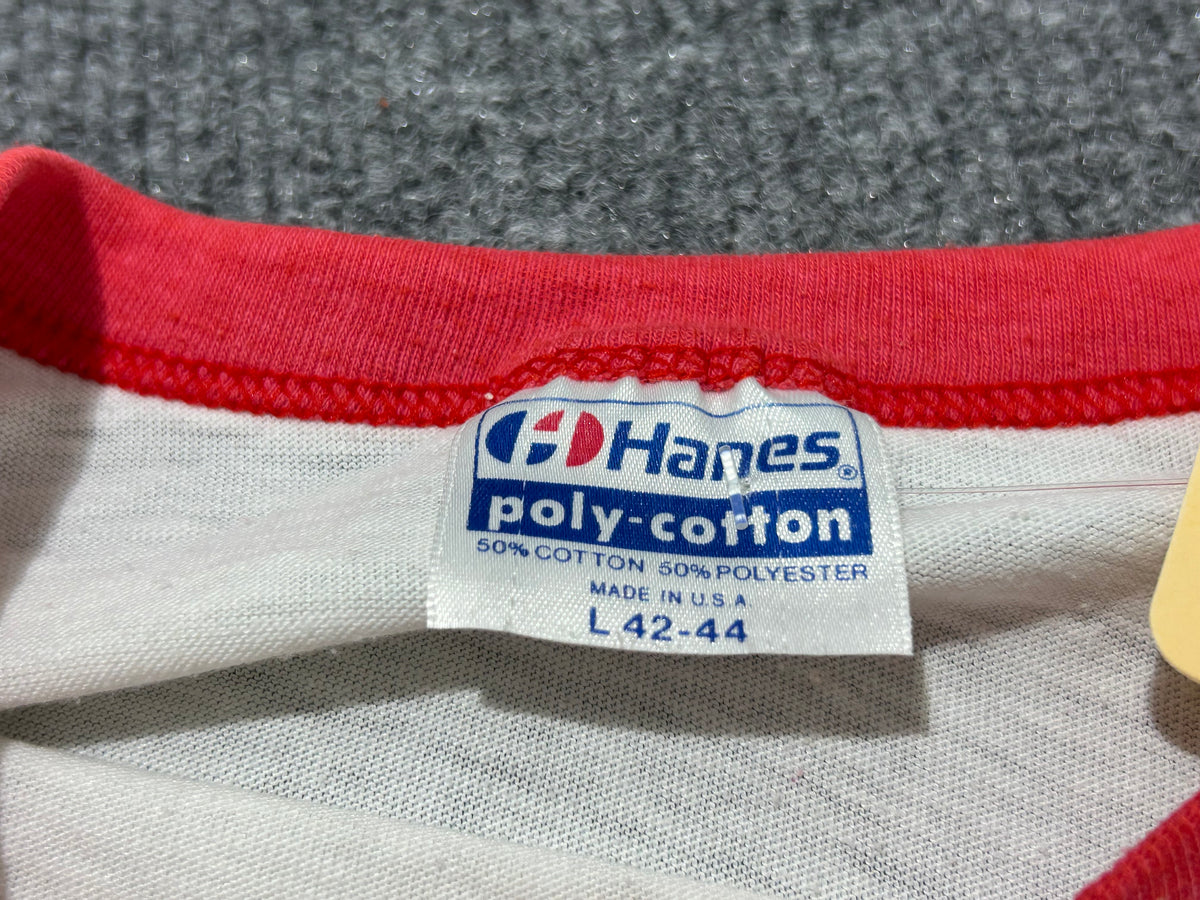 El Gringos Super Bowl Ringer Tee - White/red Size Large