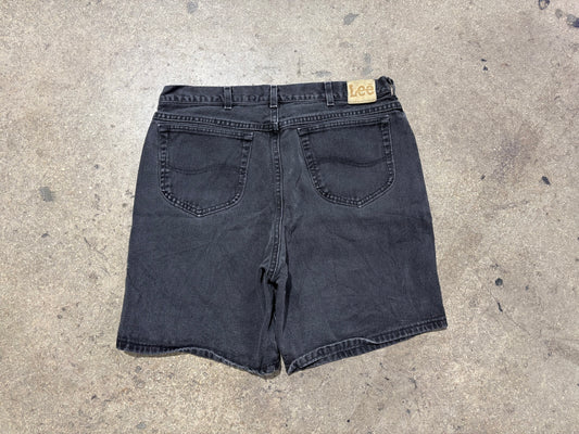 Lee Faded Denim Jean Shorts - Black Size 38