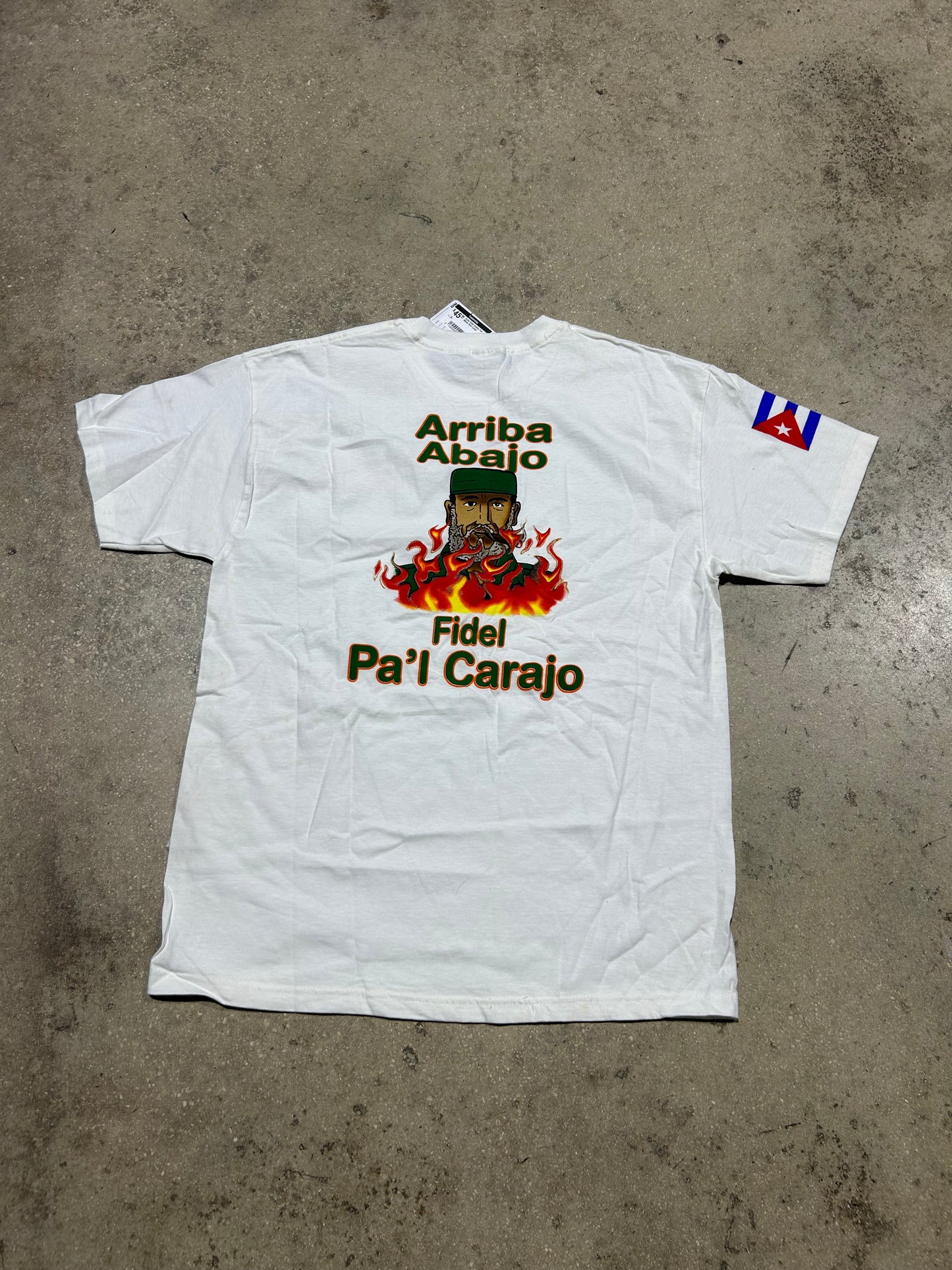 Cuba Fidel Castro Tee - White Size Large