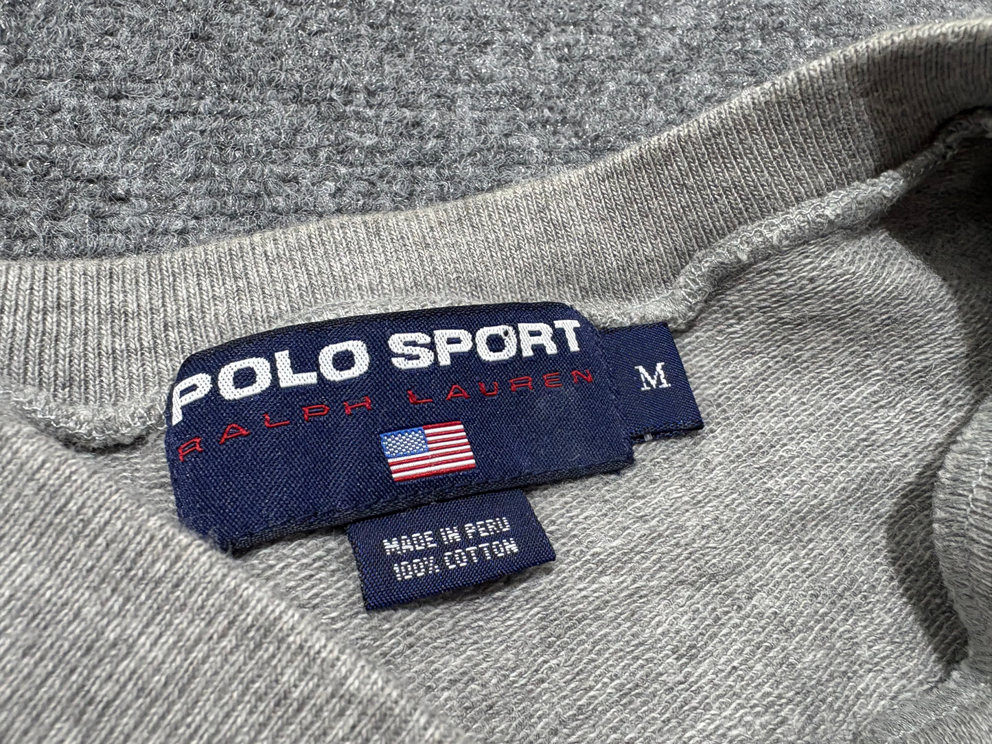 Polo Sport V Neck Sweater - Grey Size Medium