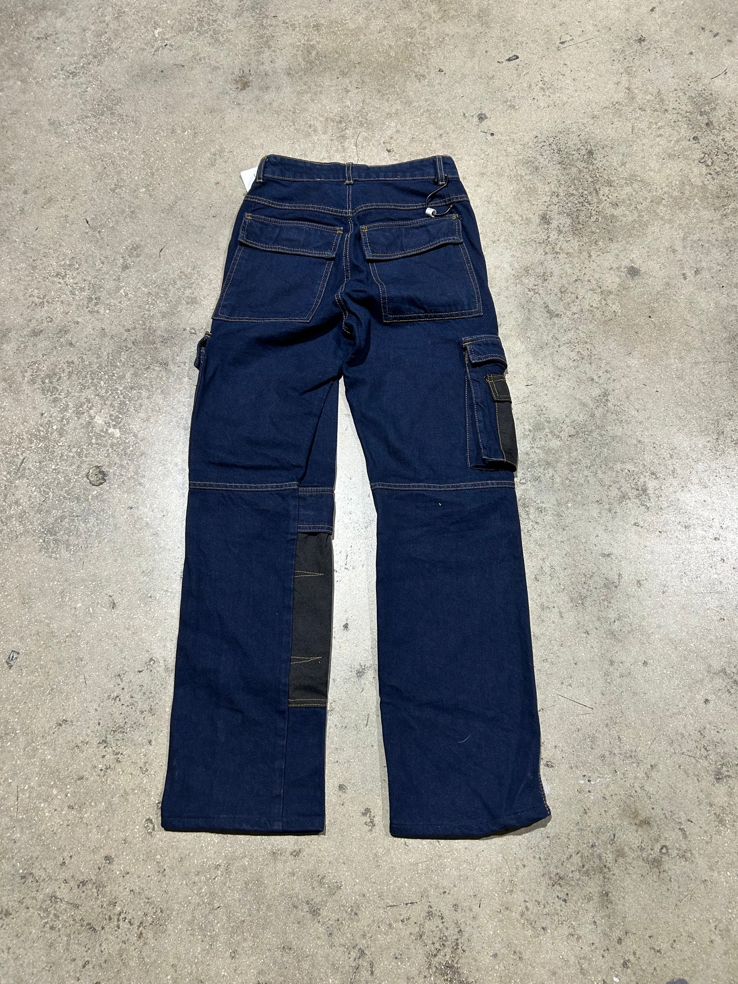 Panel Cargo Jeans - Blue/Black Size 30x32