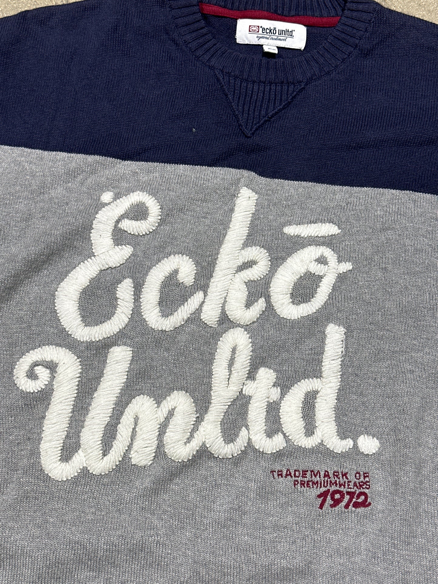 Ecko Unltd Sweater - Navy/Grey Size XL