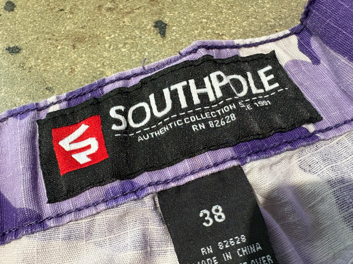 South Pole Camo Cargo Shorts - Purple Size 38