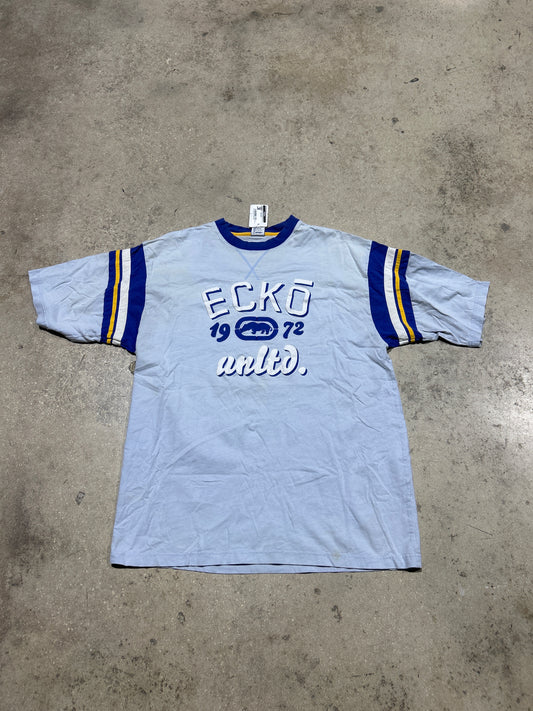 Ecko Embroidered Knit Tee - Blue Size XL