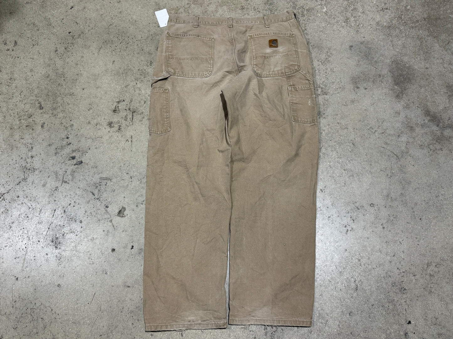 Distressed Carhartt Carpenter Pants - Khaki Size 38x32