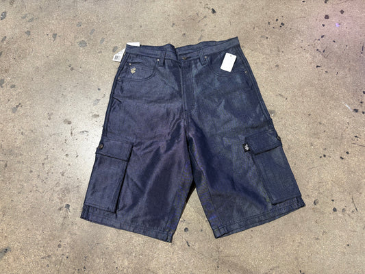 Rocawear Raw Denim Jean Shorts - Shiny Blue Size 38