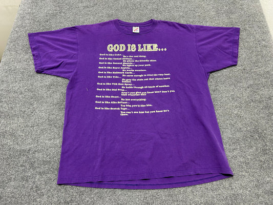 God Is Like.... Tee - Purple Size XXL