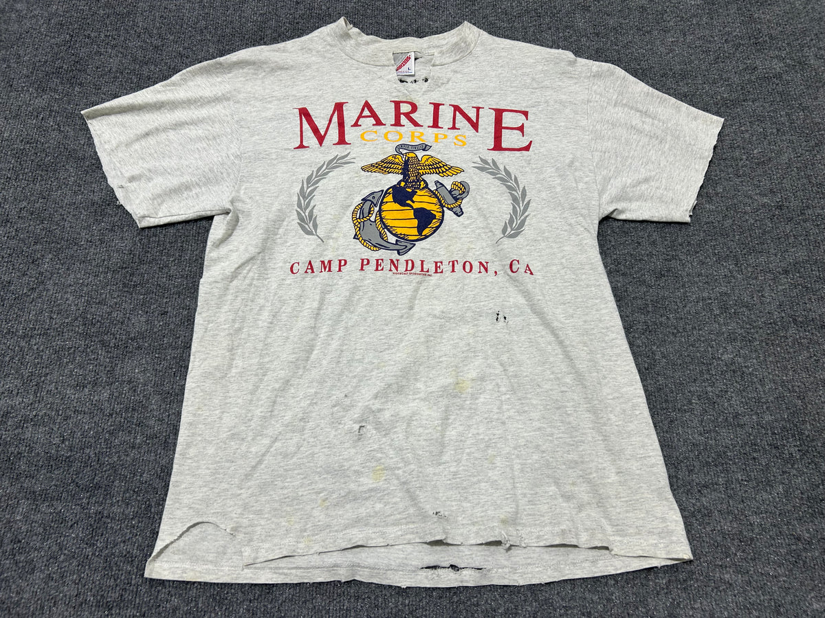 Thrashed Marine Tee - Gray size Large