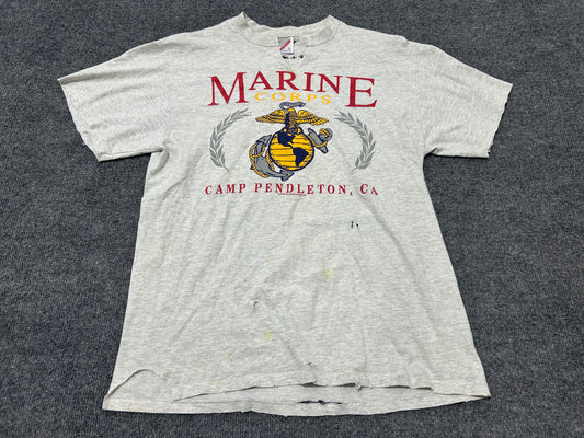 Thrashed Marine Tee - Gray size Large