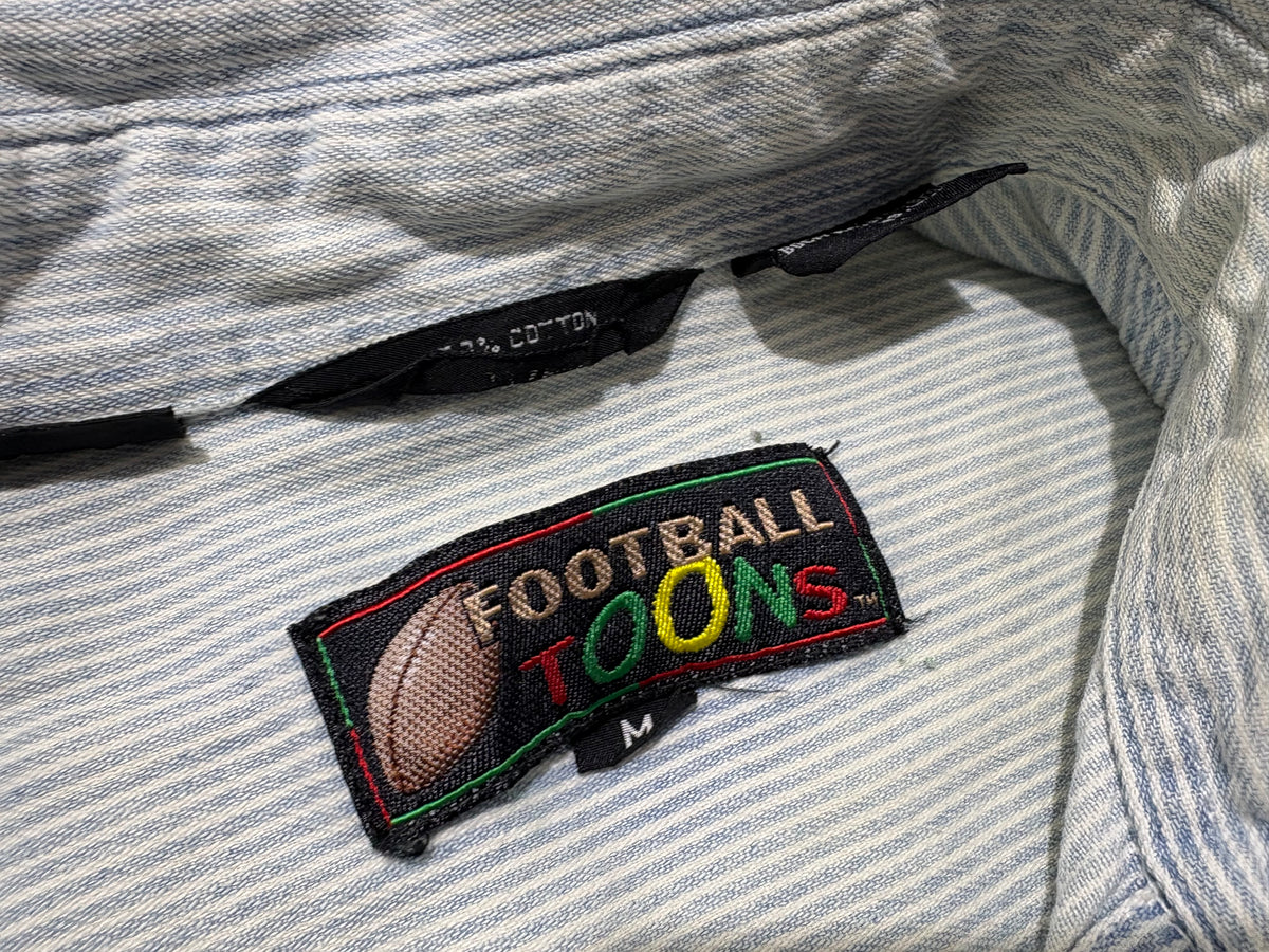 Miami Dolphins Looney Tunes Button Up Shirt - Blue Size Medium