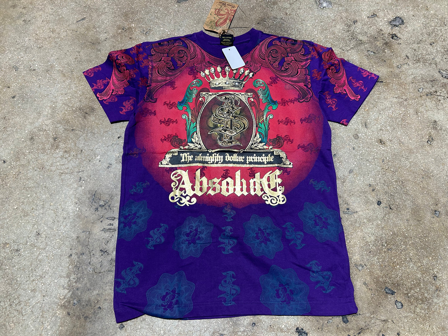 Raw Blue Absolute Crazy Print Tee - Purple/Multi Size Large