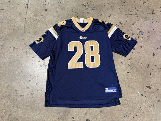 Reebok St Louis Rams #28 Faulk Football Jersey - Navy Size XL