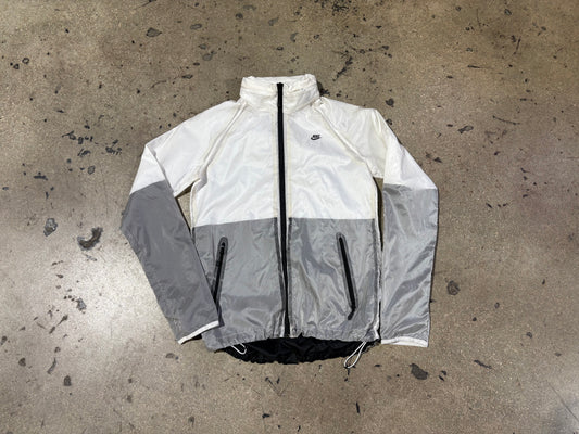Nike Transparent Windbreaker Zip Up Jacket - White/ Grey Size Small