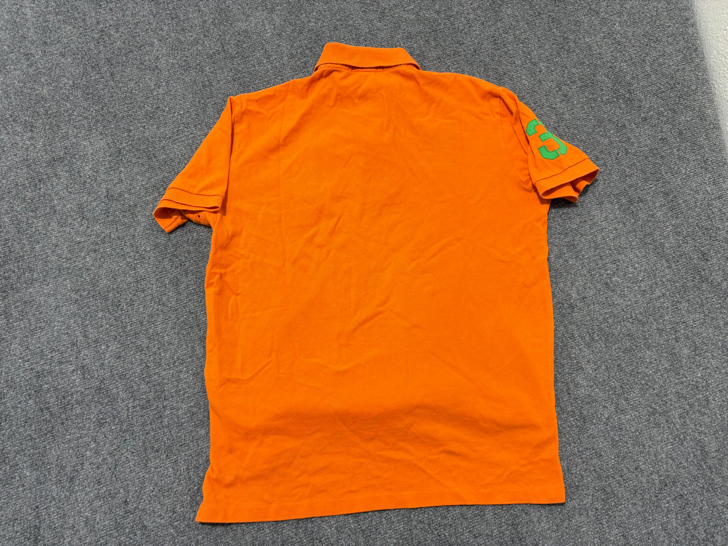 Polo Ralph Lauren Yacht Club Polo Shirt - Orange / Green Size Large