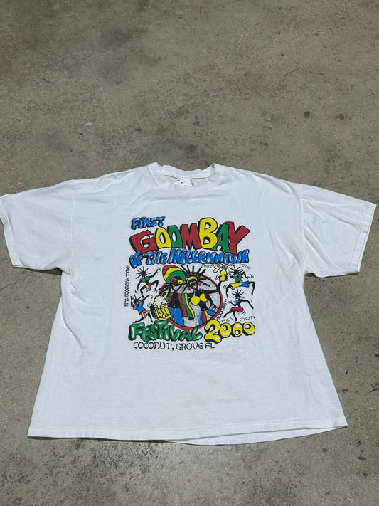 2000 Coconut Grove Goombay Millennium Festival Tee - White Size XL