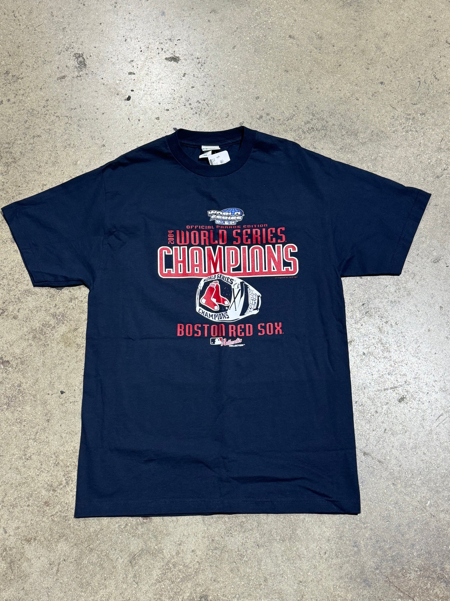 2004 Boston Red Sox World Series Champs Tee - Navy Size Large