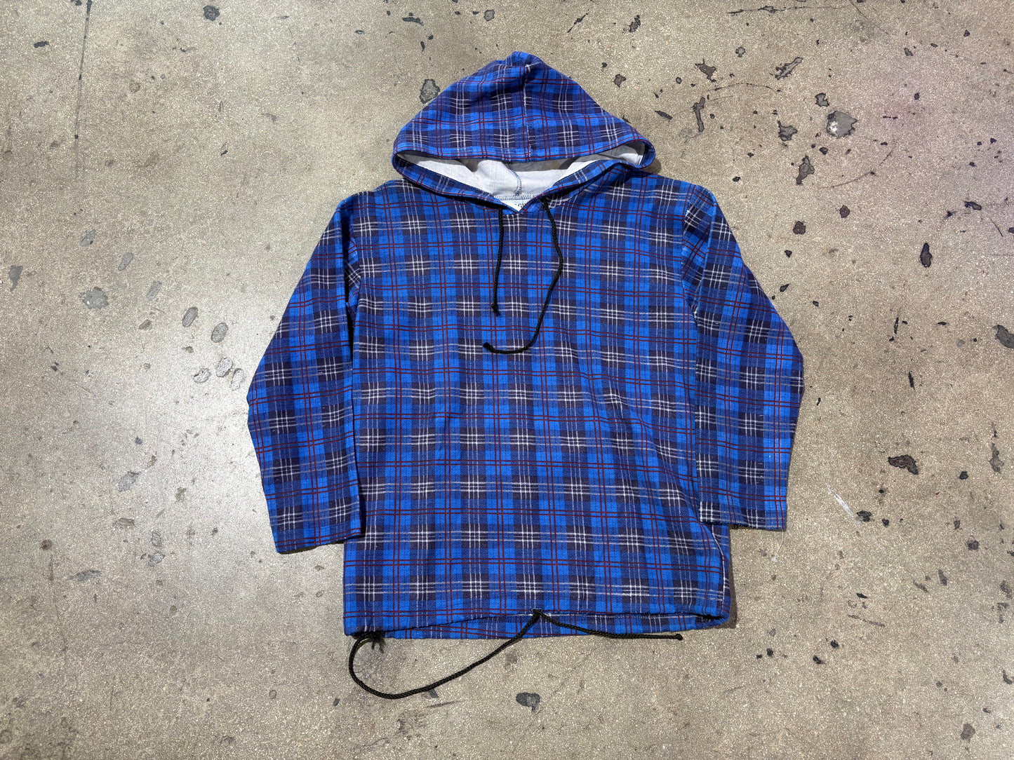 Sweet Girl Plaid Pull Over Hoodie - Blue/ Red Size Medium