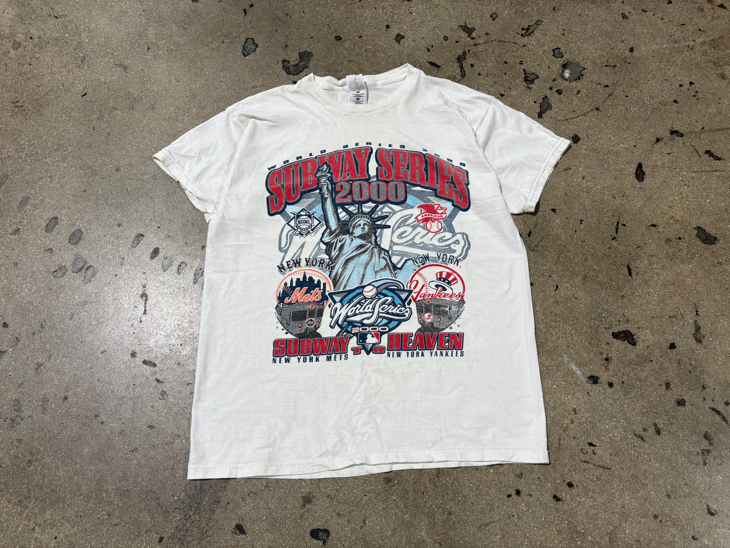 2000s Yankees vs Mets Subway Series World Series Tee - White Size XL