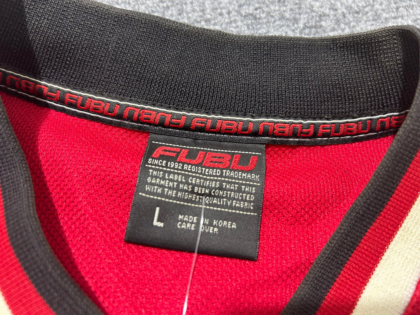 Fubu Pullover Baseball Jersey - Red Size Large