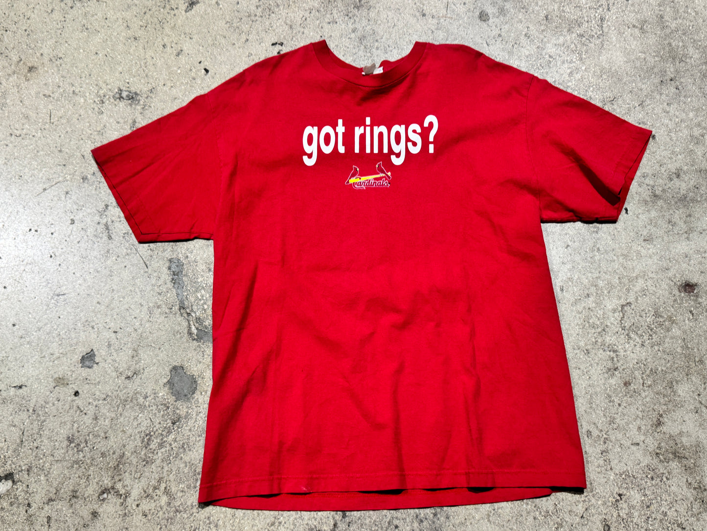 2005 St Louis Cardinals Got rings? Tee - Red Size XL