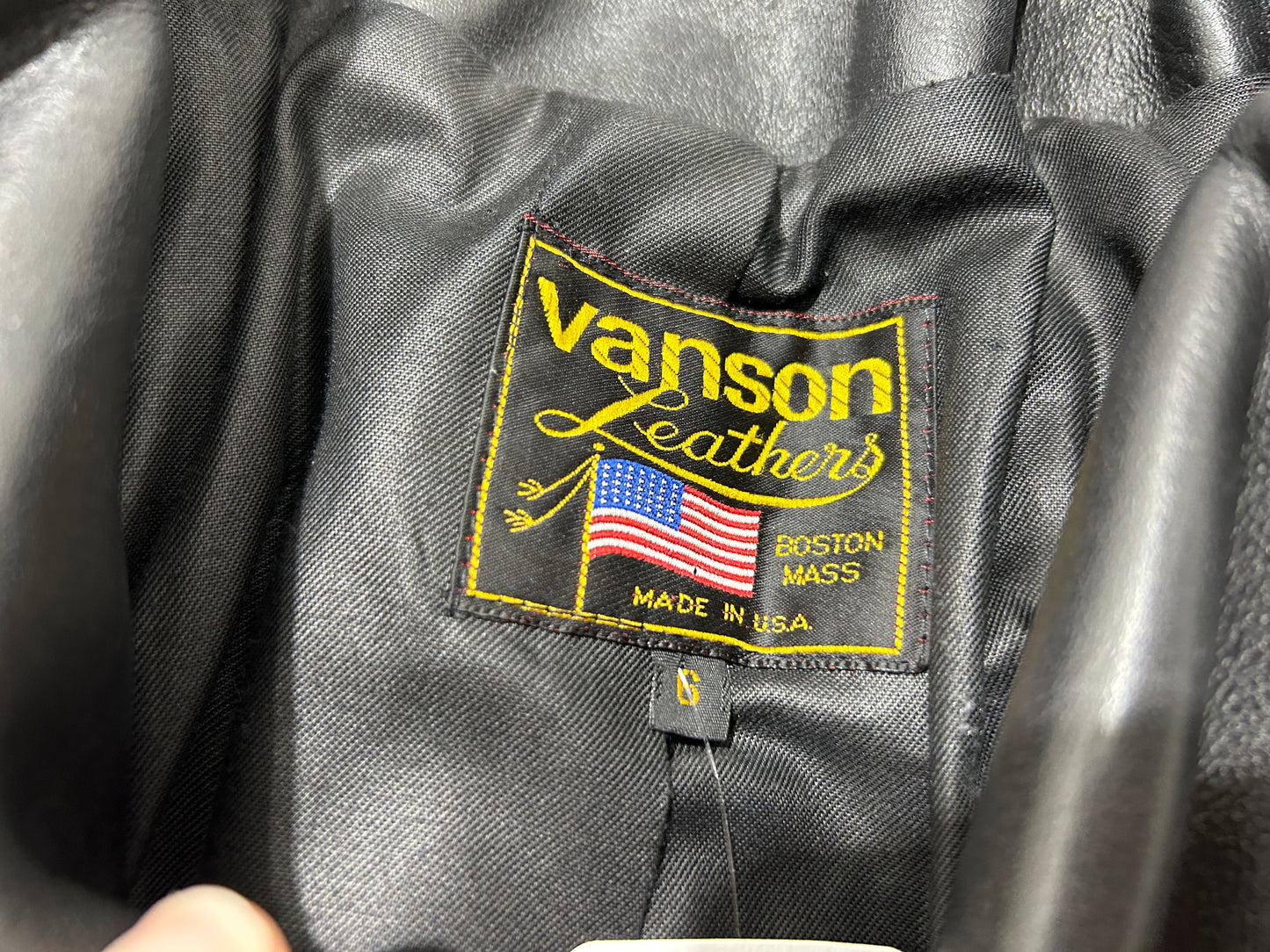 WMNS Vanson Leather Biker Jacket - Black Size 6