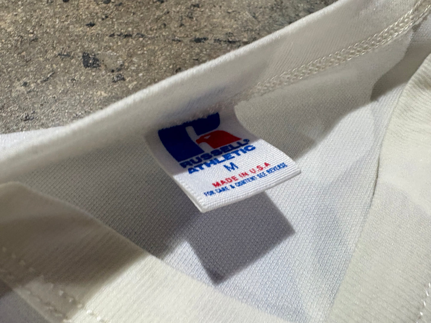 Russell Cropped Mesh Football Jersey - White Size Medium