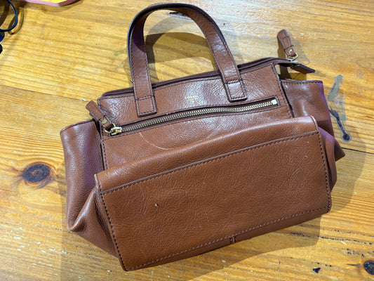 Fossil Tessa Small Tan Square Purse