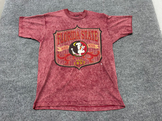 FSU Screen Stars Tee - Burgundy Acid Wash Size XL