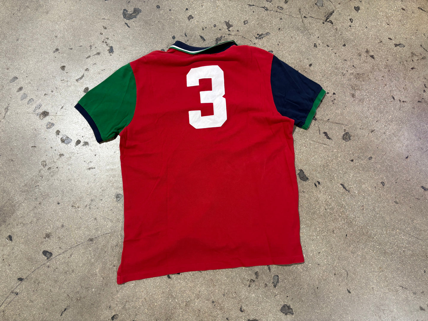 Polo Ralph Lauren Big Stripe #3 Polo Shirt - Red/Green Size XL