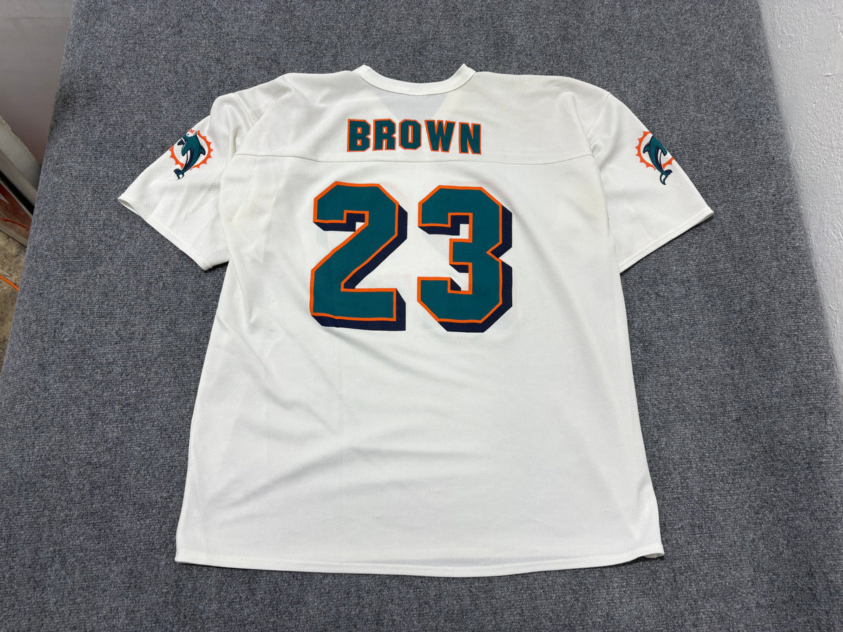Miami Dolphins Practice #23 Ronnie Brown Jersey - White Size XXL