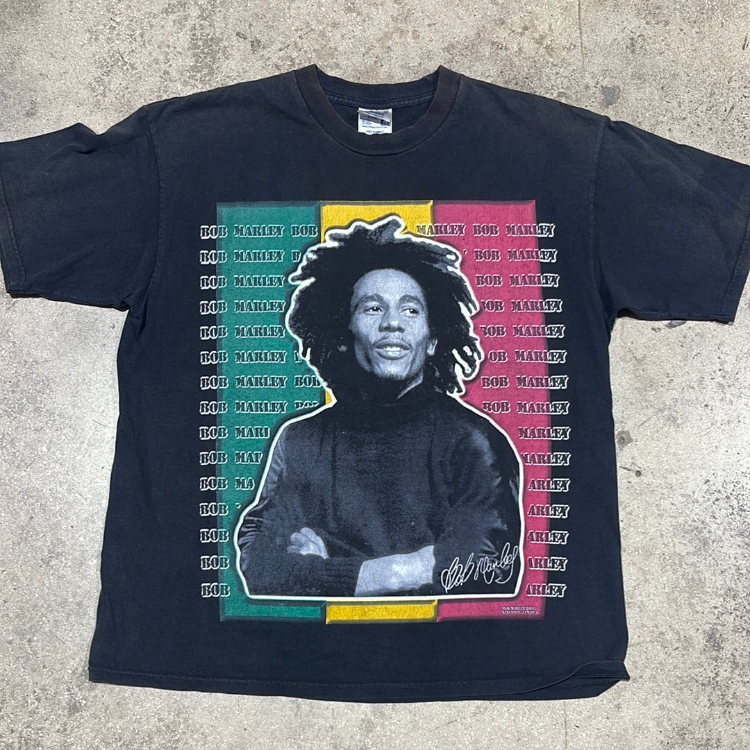 2001 Bob Marley Arms Crossed Tee - Black Size XL