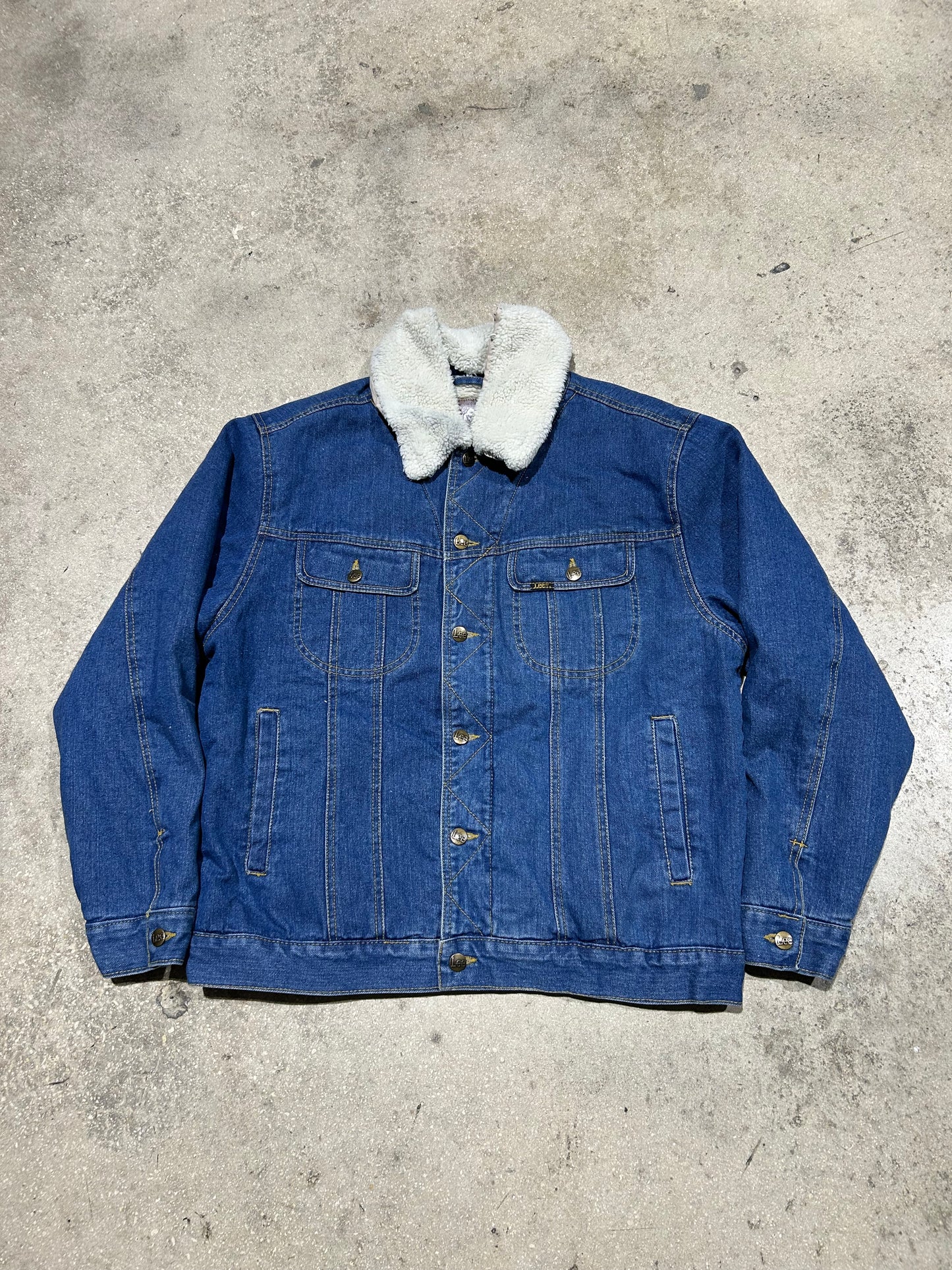 Lee Denim Sherpa Jacket - Blue/White Size Medium (con)