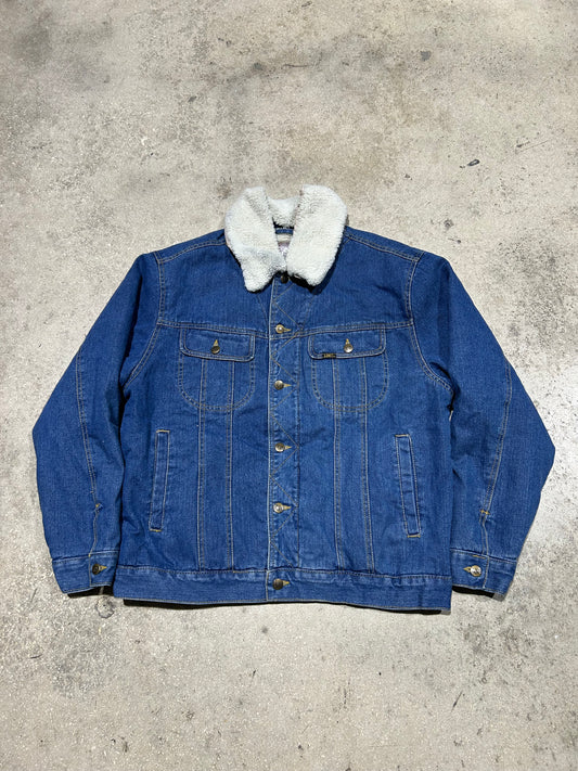 Lee Denim Sherpa Jacket - Blue/White Size Medium (con)