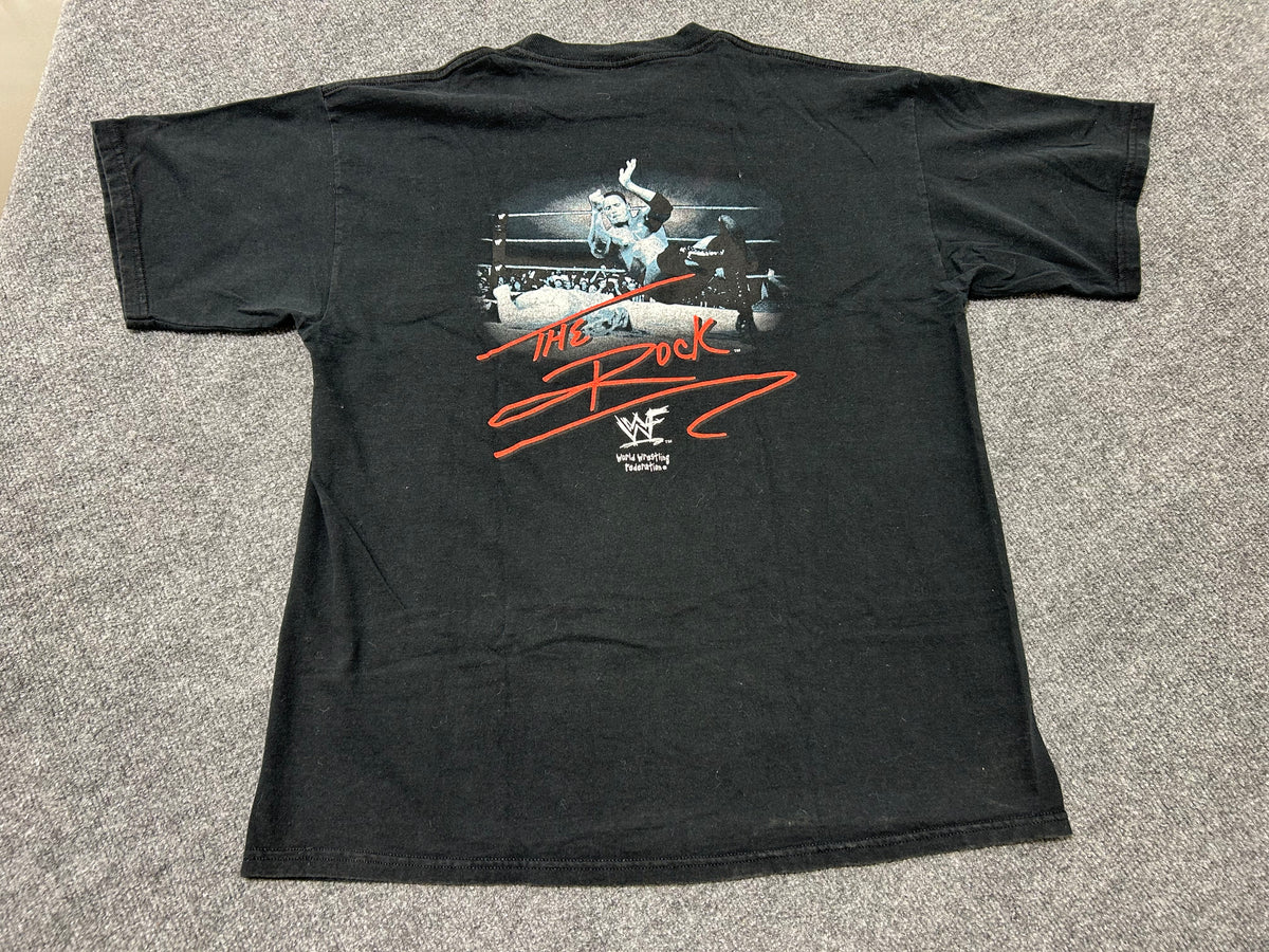 1999 WWE The Rock Layin The Smack Down Tee - Black Size XXL