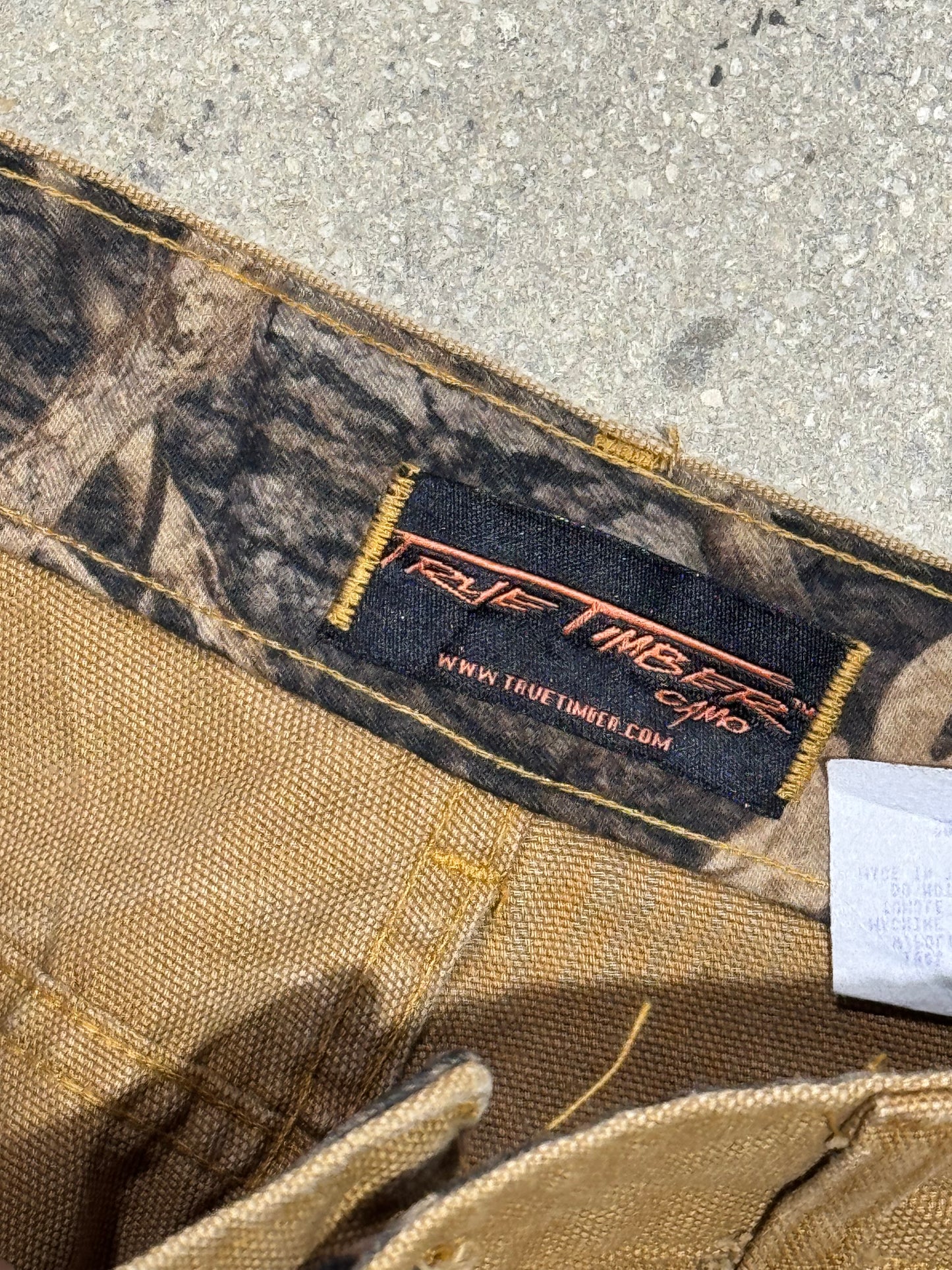 True Timber Camo Double Knee Camo Denim Jeans - Khaki Size 38x32