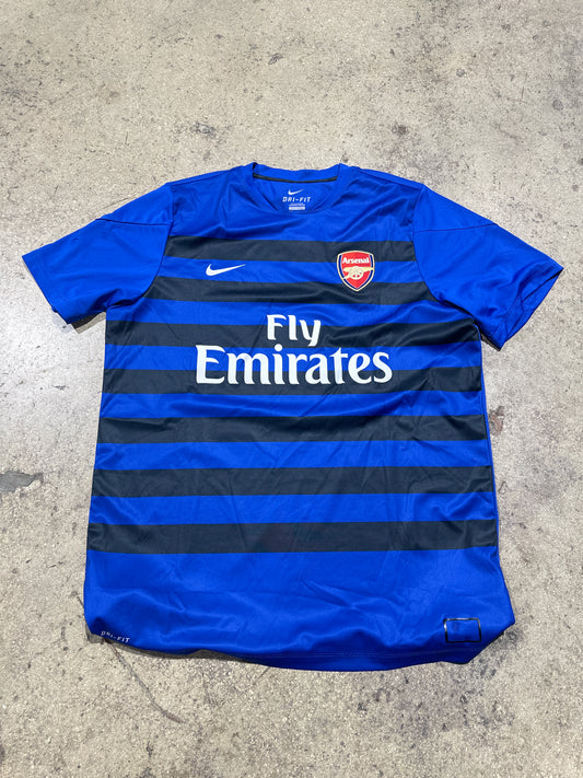 Arsenal Fly Emirates Striped Jersey - Blue/Black Size XL