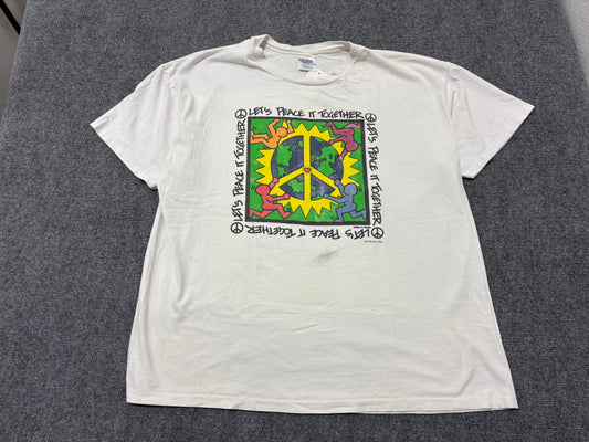 1993 Keith Haring Let's Peace It Together Tee - White Size 2XL