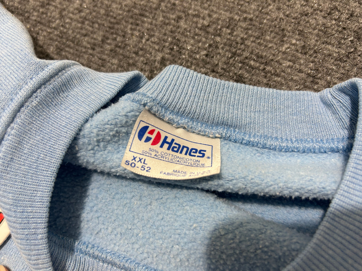 Hanes Pin Crewneck - Blue Size XXL