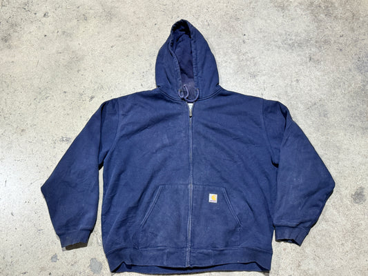 Carhartt Zip Up Hoodie - Navy Size XXL