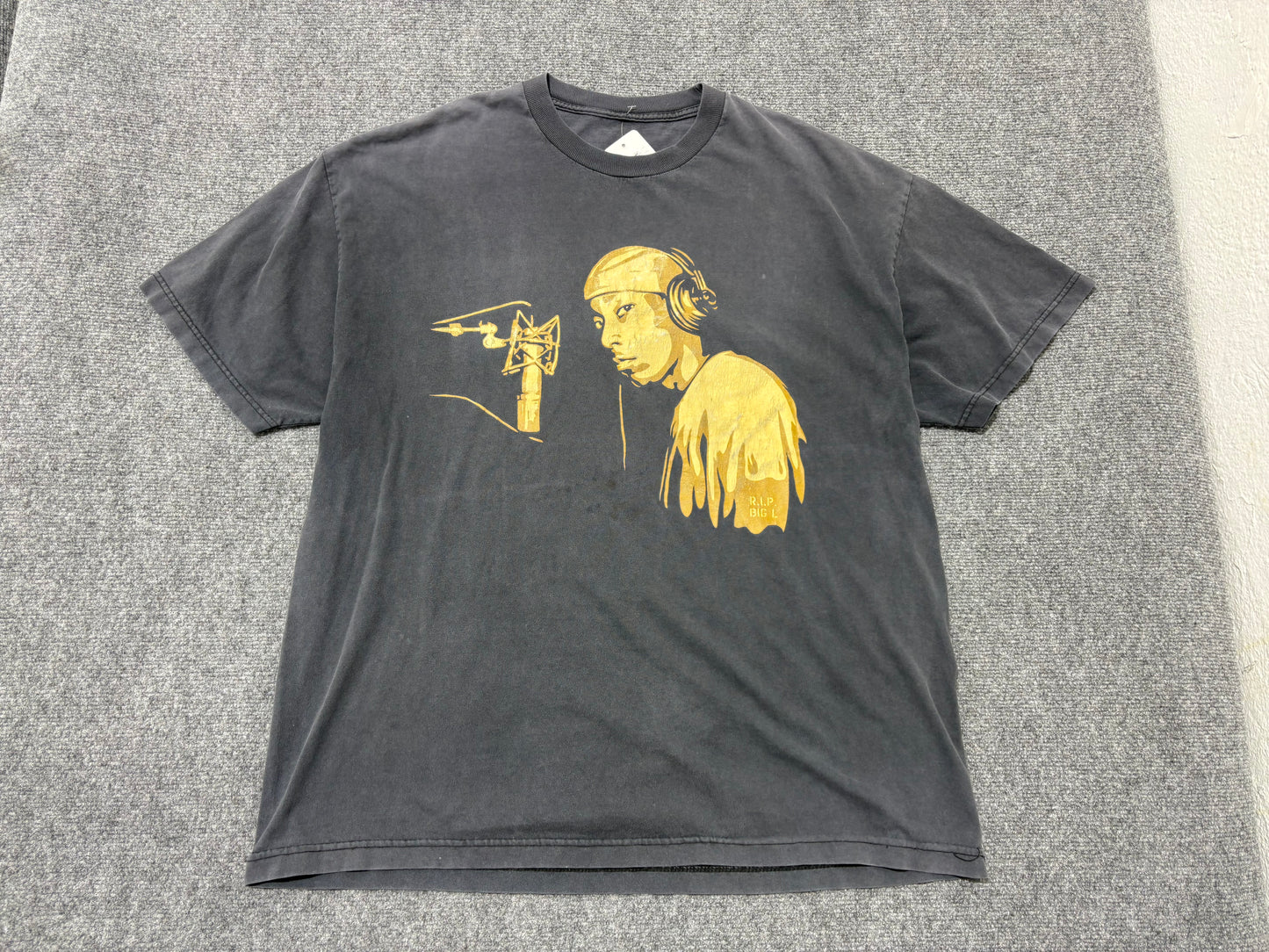 RIP Big L Tee - Faded Black Size XL