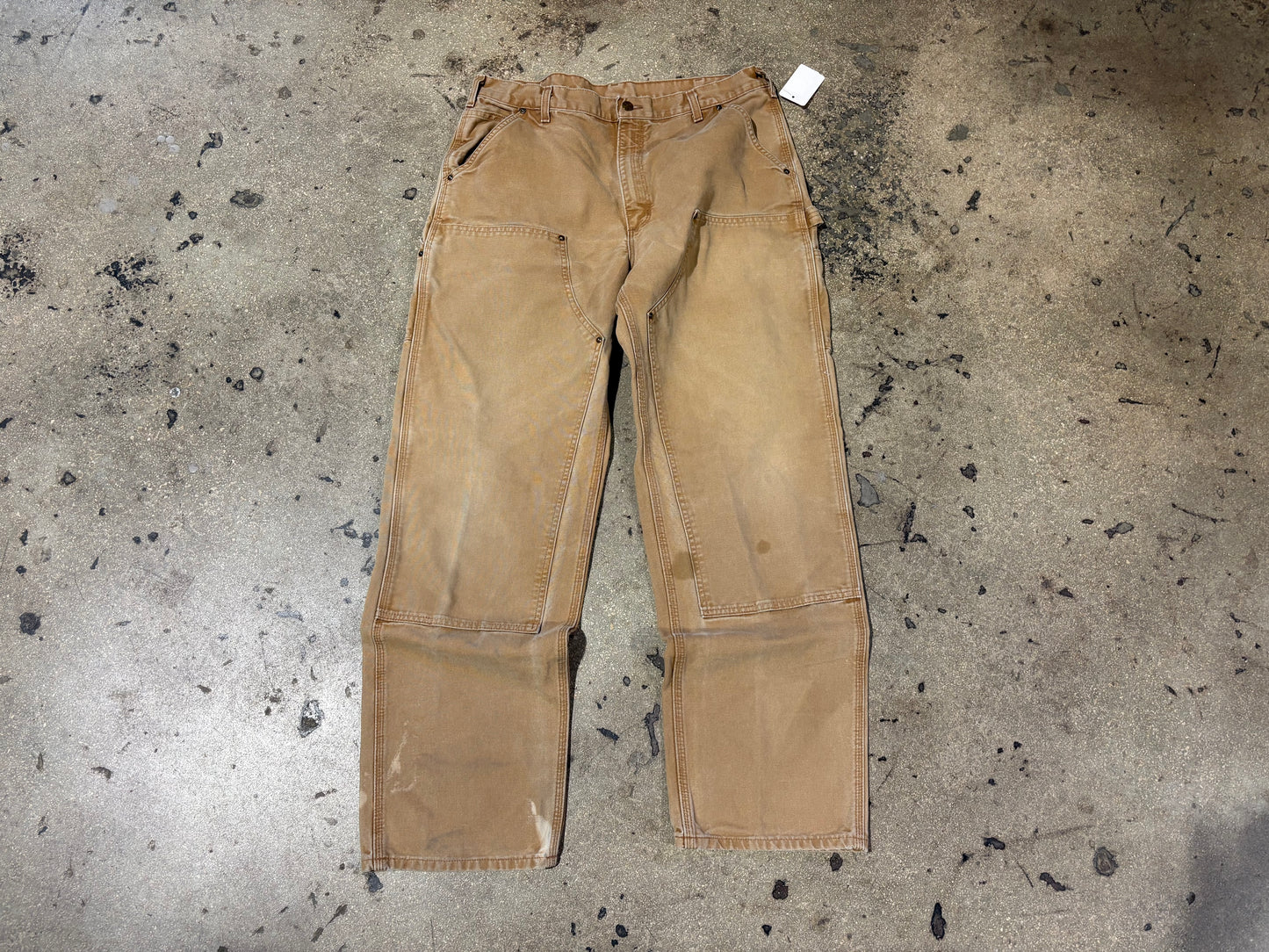 Distressed Carhartt Work Pants - Khaki Size 36 x 30