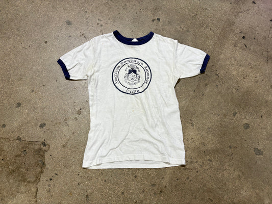 American Dominican Cuba Ringer Tee - White Size Medium
