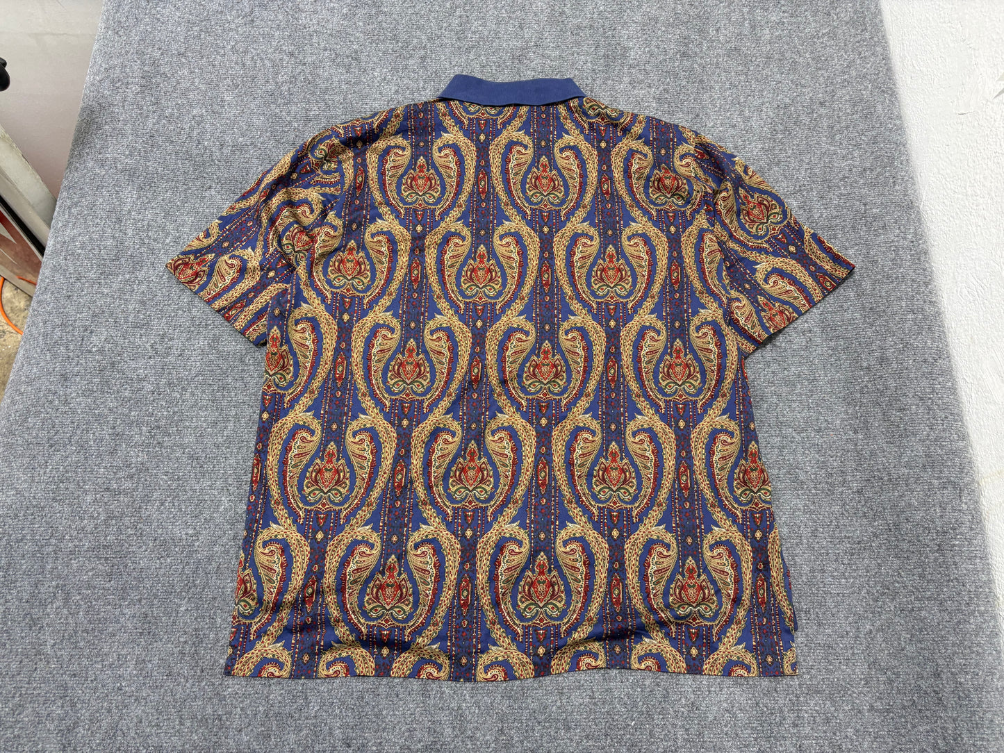 Polo Ralph Lauen Paisley Polo Shirt - Blue Size XXL